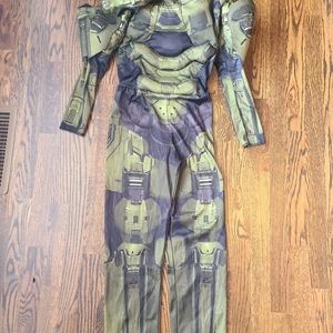 Halo Master Chief Classic Muscle Boys Halloween Costume & Mask Large 10/12